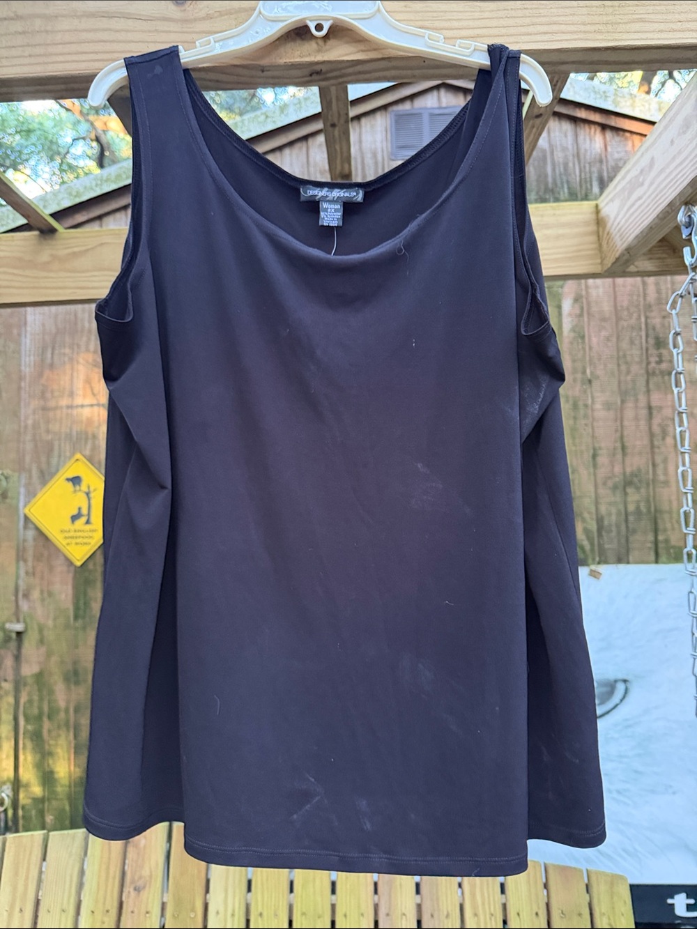 Christopher & Banks Black Scoop Neck Tank - Smooth Layering Tank